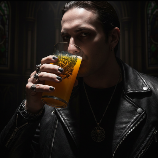 Gothic Alchemy Rock Glass, Personalised Birthday Gift Idea For Goth, 18th, 21st, Whiskey, Beer, Cider Glass