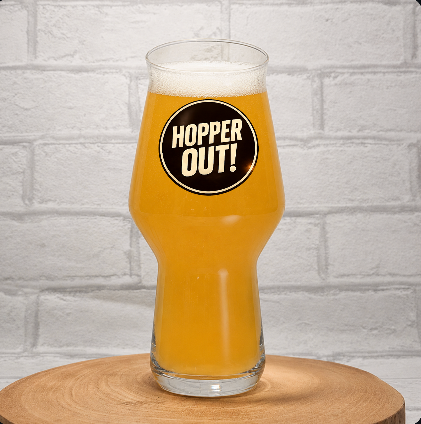 The Hopper Reviews Collaboration Beer Glass – Official Branded First Glass Designs