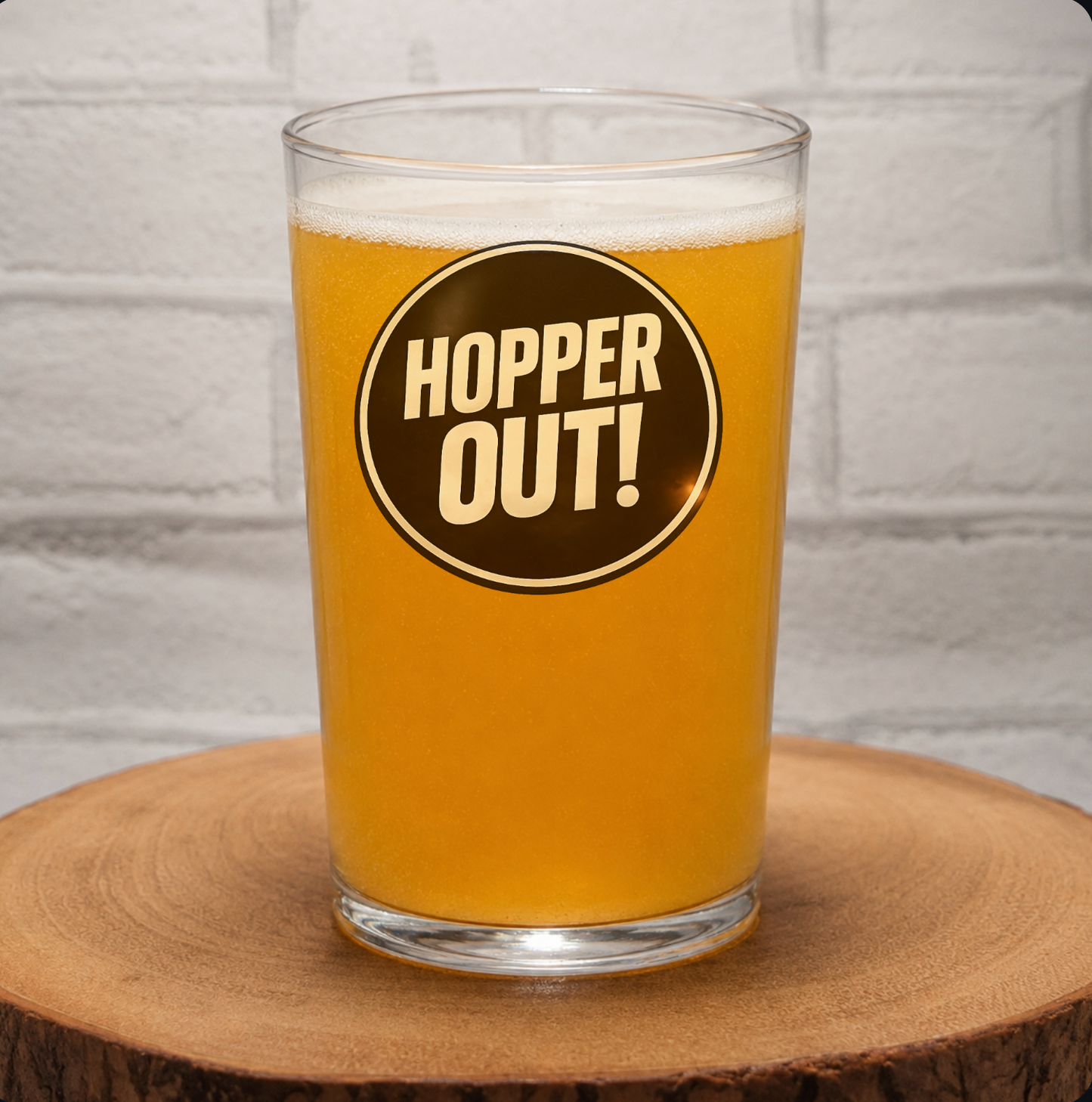 The Hopper Reviews Collaboration Beer Glass – Official Branded First Glass Designs