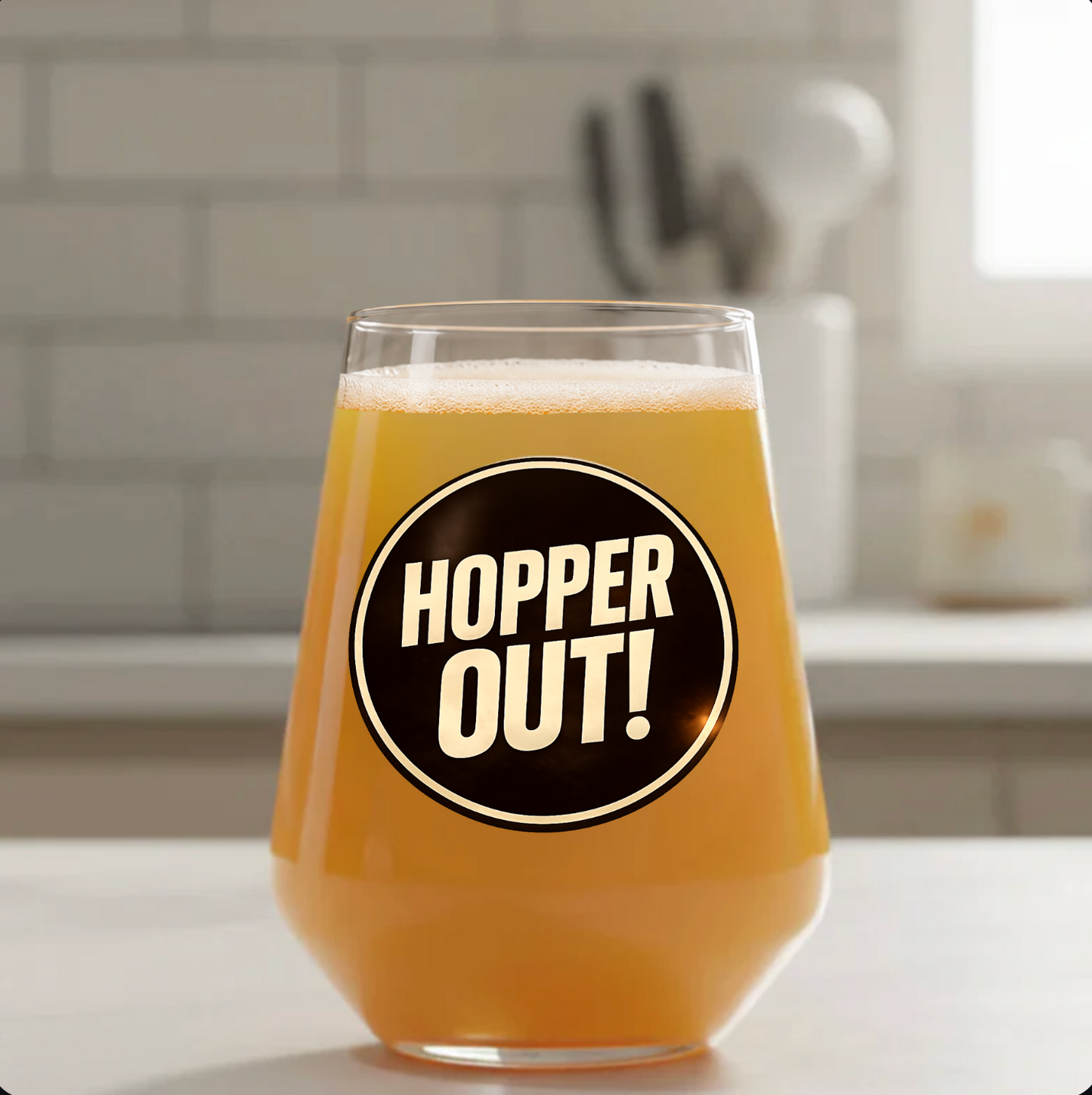 The Hopper Reviews Collaboration Beer Glass – Official Branded First Glass Designs