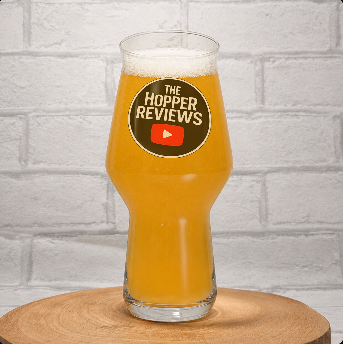 The Hopper Reviews Collaboration Beer Glass – Official Branded First Glass Designs