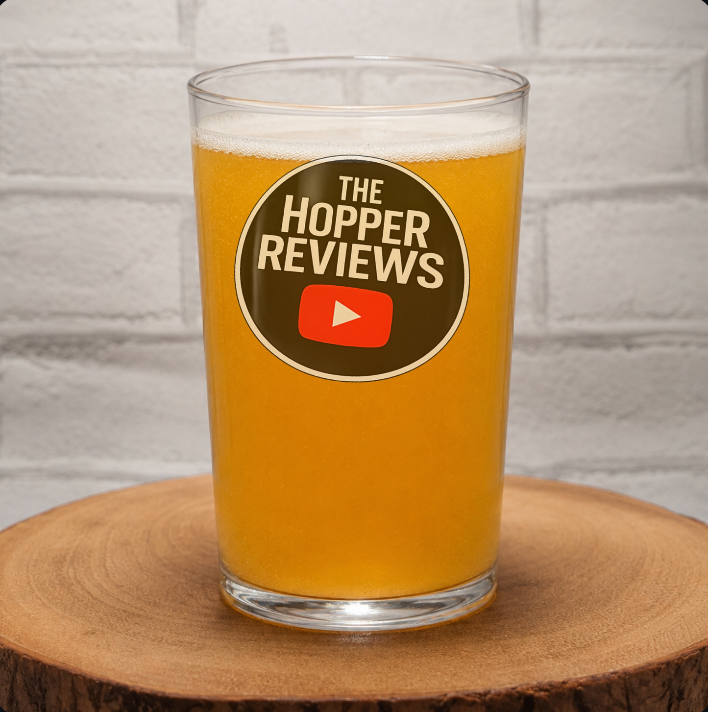 The Hopper Reviews Collaboration Beer Glass – Official Branded First Glass Designs