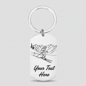 Personalised Skier Keyring Gift | Male or Female Design First Glass Designs