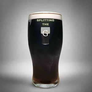 Split the G pint glass – stout beer gift for him and her