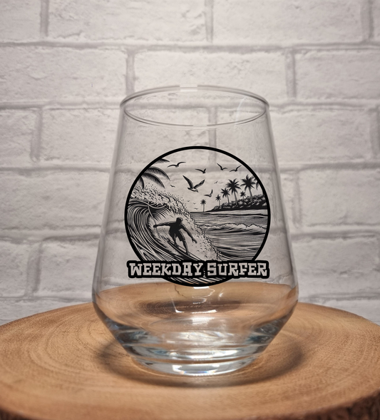 Personalised Surfing Gift-Themed Ink Printed Glass – Custom Name or Message