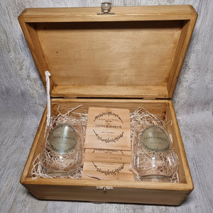 Unique Wedding Gift Box Set, personalised bespoke gift for bride and groom, toast glasses and keepsake box 