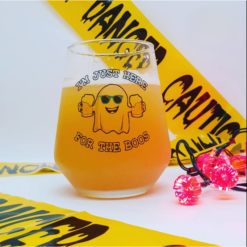Halloween Party Ghostly Beer Spectar Glass: 'I'm Just Here for the Boos