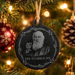 Personalised Slate Christmas Bauble | Upload Photo FirstGlassDesigns