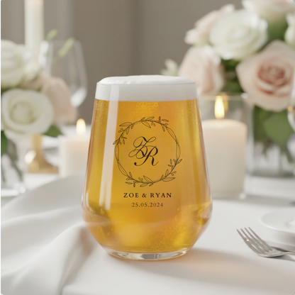 Personalised Wedding Tumbler Glass | Choose Your Design | Engraved Couple's Gift FirstGlassDesigns