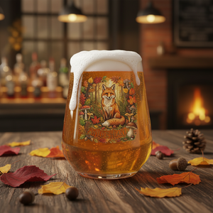 Wild At Heart Fox Wine Glass | Personalised Custom Printed First Glass Designs