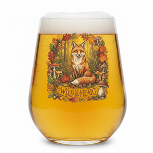 Wild At Heart Fox Wine Glass | Personalised Custom Printed First Glass Designs