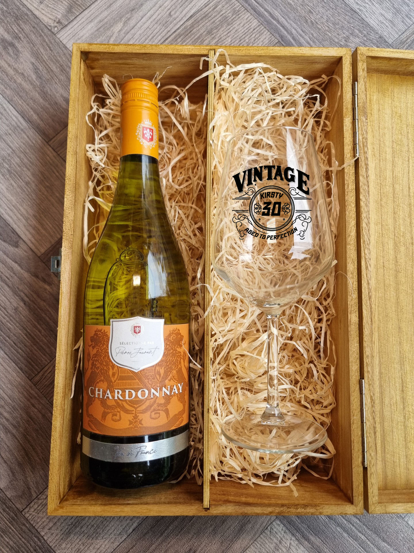 Vintage Stemmed Personalised Wine Glass In Presentation Box, Aged to Perfection, Best Gift Ideas, 18th 21st 30th 40th 50th 60th Birthday