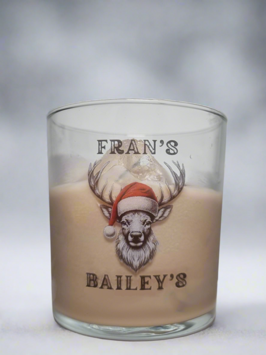 "Personalised Baileys Glass – Custom Animal Design, Christmas Gift, Festive Drinkware, Holiday Baileys Glass, Custom Name Glass, Xmas Gift for Baileys Lovers"