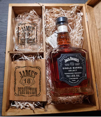 Personalised Whiskey Gift Set 18th 21st 30th 40th 50th 60th Birthday Whiskey Gift Bourbon