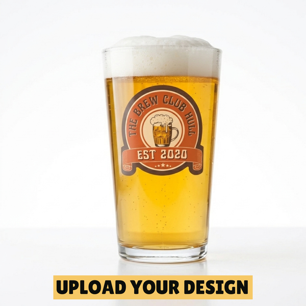 Personalised Conical Pint Glass | Upload Your Own Design Beer Gift