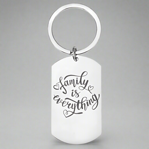 Personalised Engraved Family Keyring – "Family is Everything" Custom Keepsake Gift