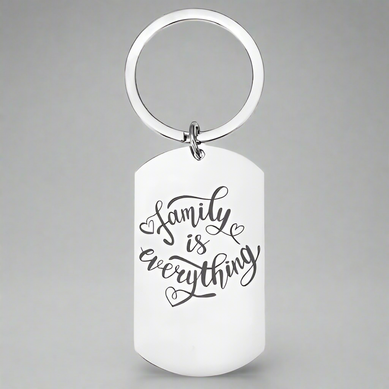 Personalised Engraved Family Keyring – "Family is Everything" Custom Keepsake Gift