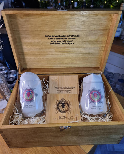 fire fighter retirement gift set personalised bespoke gift 