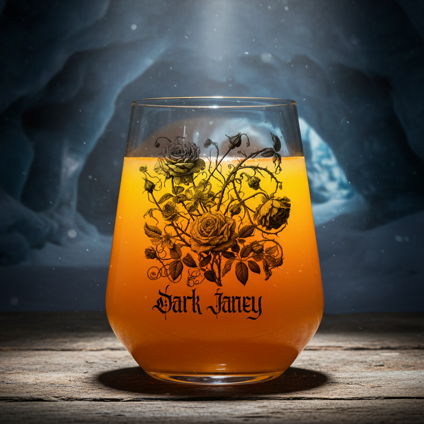 Personalised Gothic Rose Glass — Dark Botanical Design | Gothic Gift