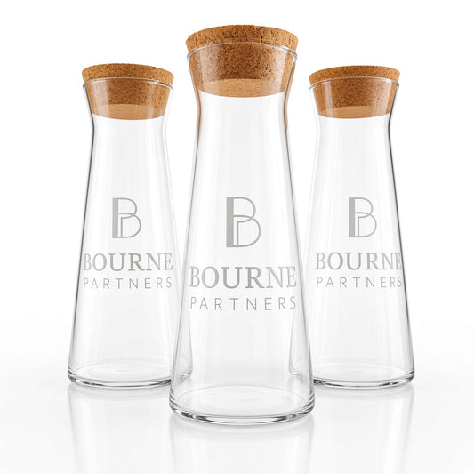 Personalised 1150ml Glass Carafe with Cork Lid | Upload Your Own Design Gift First Glass Designs