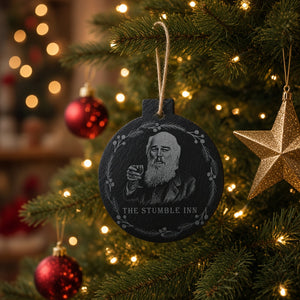 Personalised Slate Christmas Bauble | Upload Photo FirstGlassDesigns