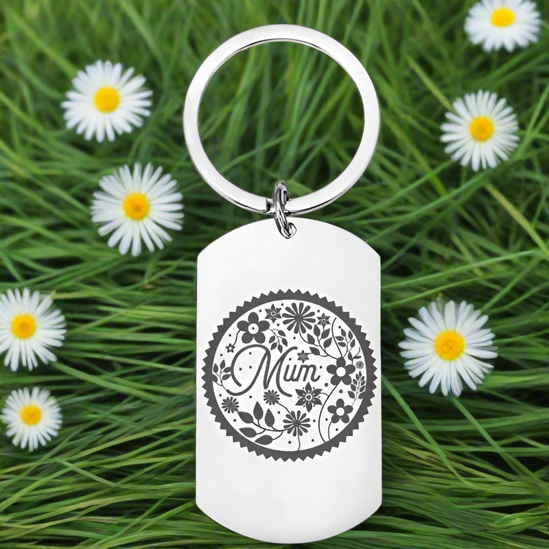 Personalised Engraved Mum Keyring – Custom Mother’s Day Gift, Birthday Gift for Mum, Unique Keepsake with Name & Message FirstGlassDesigns