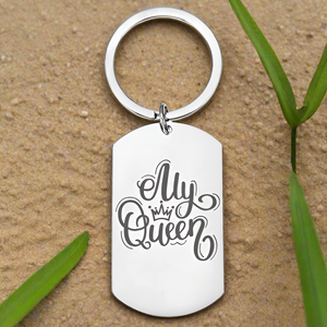Personalised Engraved Keyring – "My Queen" Custom Gift for Girlfriend, Wife, Mum FirstGlassDesigns