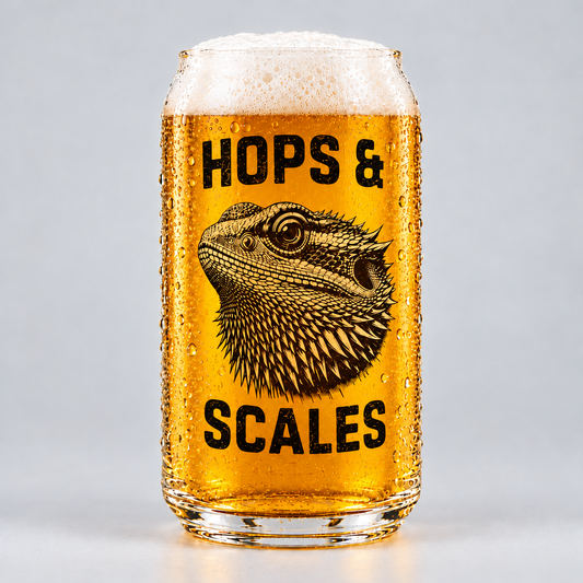Bearded Dragon Beer Glass | Custom Text Gift First Glass Designs