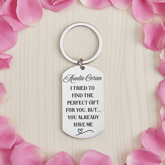 personalised engraved keyring custom message gift for mum auntie sister uk