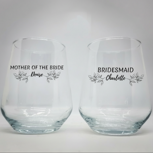 Bridal Party Personalised Wedding Couples Champagne Toasting Glassware - Bride, Bridesmaid, Maid Of Honour, Mother Of The Bride, Custom Classy Wedding Favour Glassware Gift
