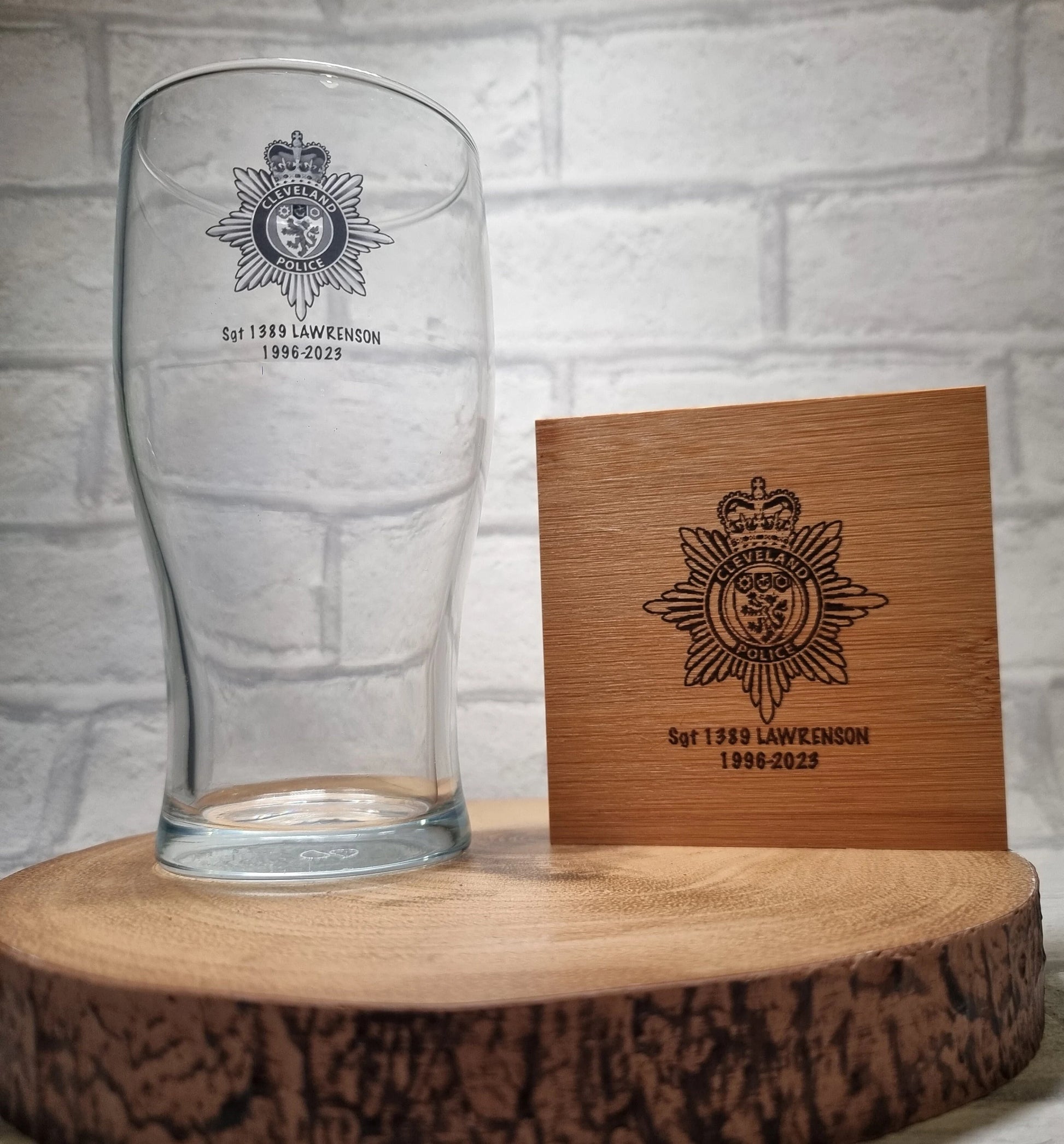 personalised police officer retirement leaving gift glass whiskey glass