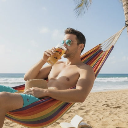 Fintastic Dad shark personalised pint beer glass rotating to show full ink print design — funny Father's Day gift UK