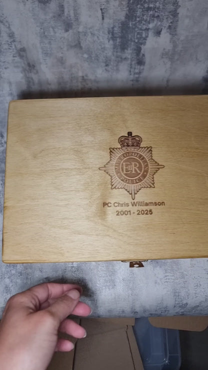 Personalised Police Officer Retirement Gift  / New Recruit Glass Gift Set Idea Set for Sergeant / Inspector 👮