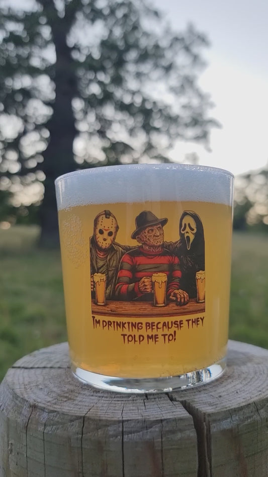 Slash & Sip: Jason, Freddy, and Ghostface Bar Buds Beer Glass