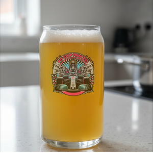 Pit Stop Princess personalised racing can glass — neon pit crew design, 500ml