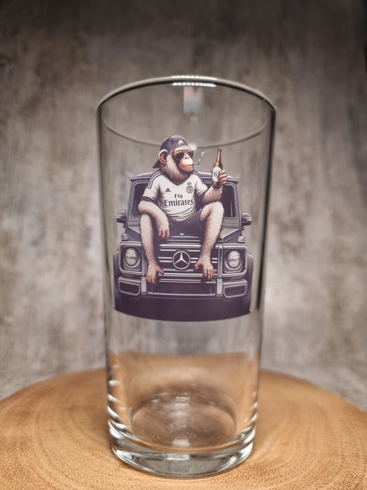 G-Wagon Brewmaster Glass with Monkey Accent - A Unique Beer Gift Idea!