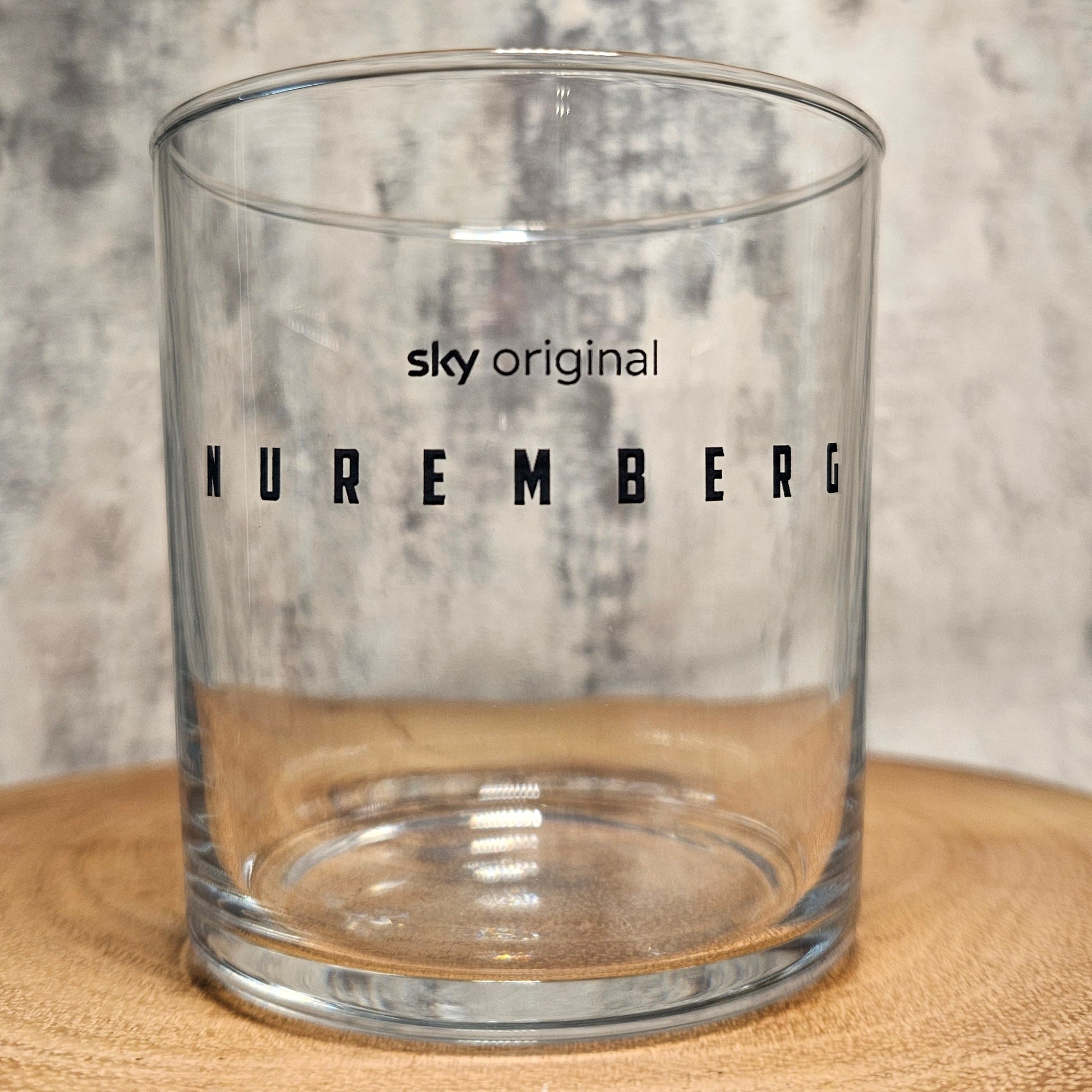 Personalised 37cl Tubo tumbler glass with custom printed design — classic rocks glass shape suitable for whisky, spirits and craft beer tasting