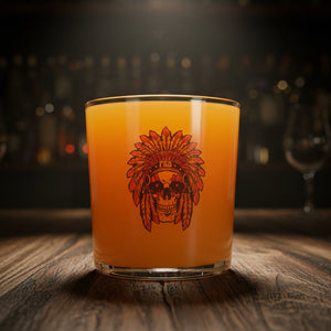 Retired Indian personalised skull Native American chief printed beer glass — dark alternative gift by First Class Designs UK