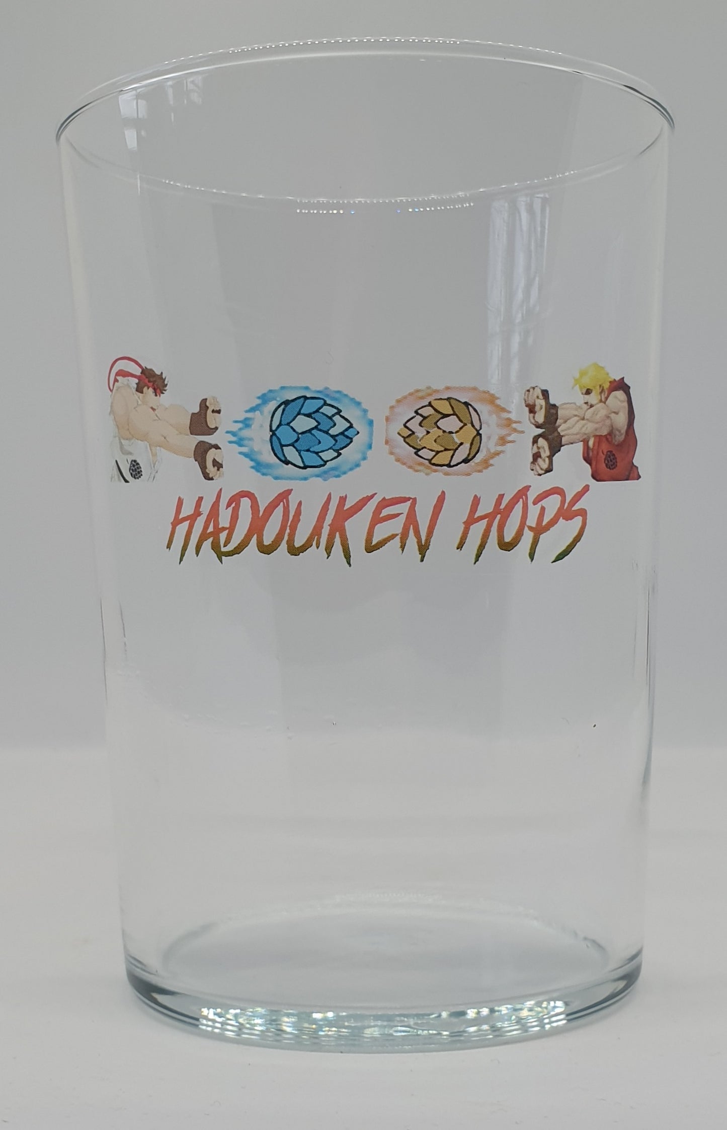 Street Fighter Retro Gift Idea 'Hadouken Hops' Custom Beer Glass