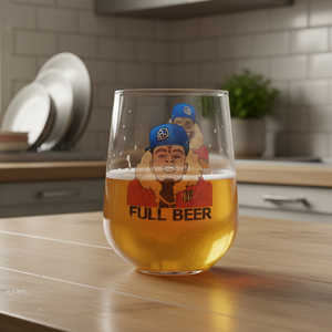 Hip-hop zombie personalised Allegra Schooner beer glass — bold double-sided alternative design by First Glass Designs UK