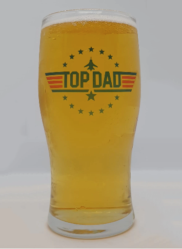 Top Gun 'Top Dad' Beer Glass - Perfect gift idea for fathers day